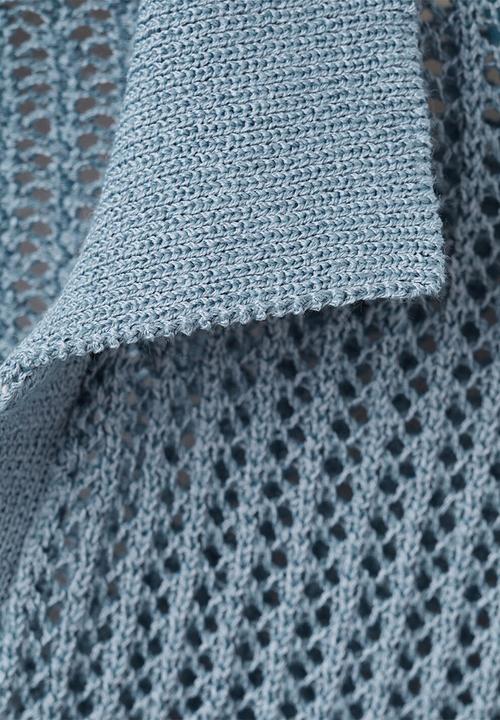 MANGO - Sweater orange - light/pastel blue