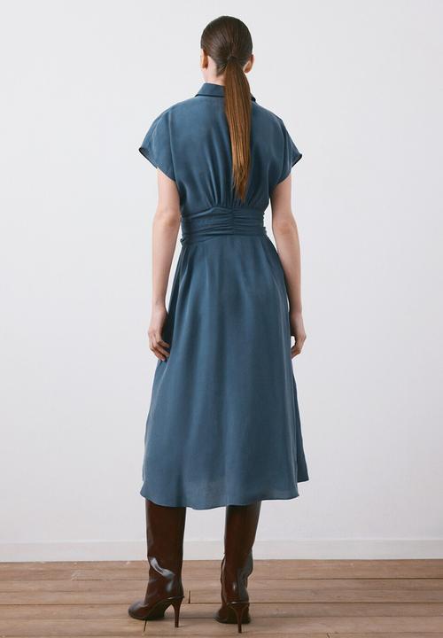 MANGO - Dress maca - medium blue