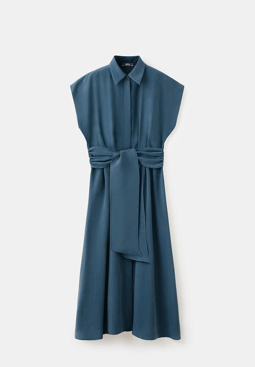 MANGO - Dress maca - medium blue