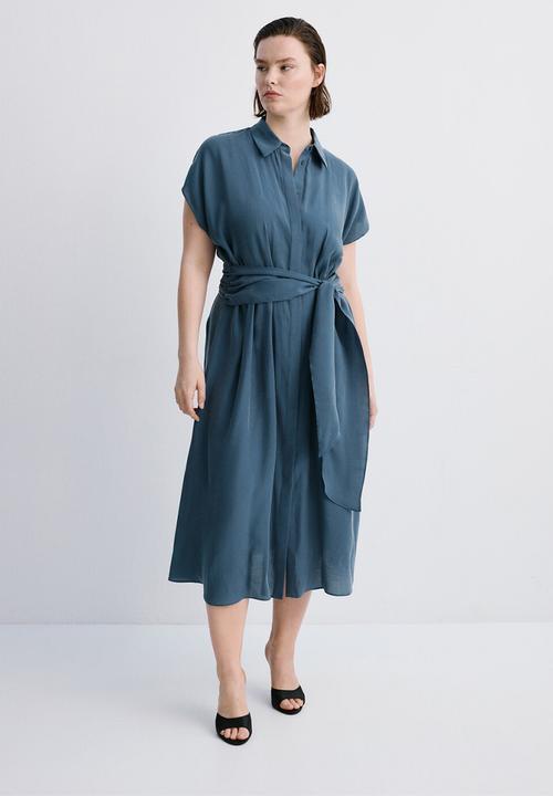MANGO - Dress maca - medium blue