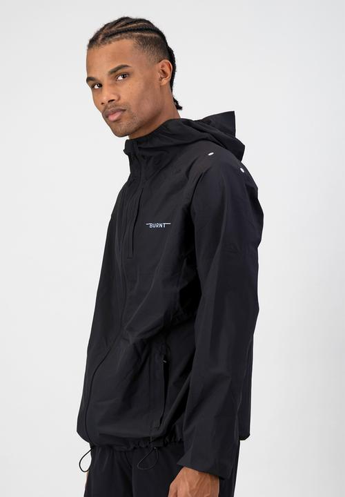 Burnt  - Fundamental men's waterproof jacket - black
