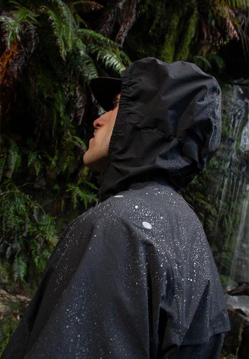 Burnt  - Fundamental men's waterproof jacket - black