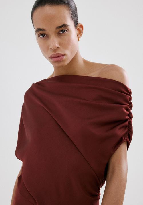 MANGO - Dress mery3 - dark red