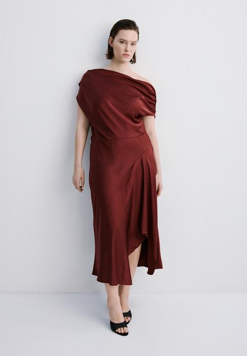 MANGO - Dress mery3 - dark red