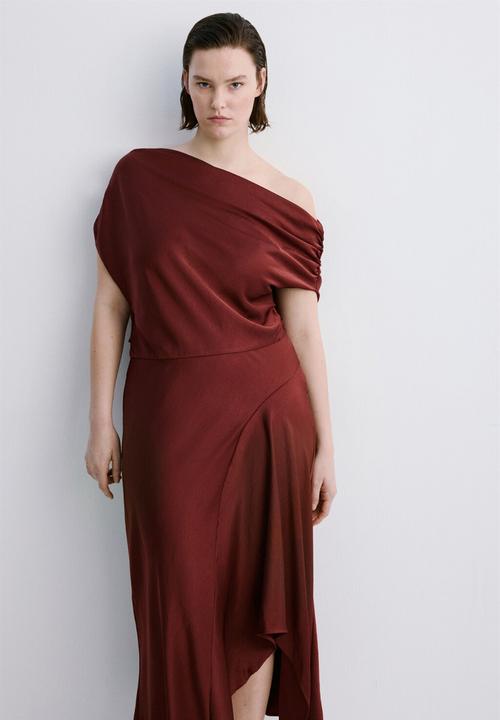 MANGO - Dress mery3 - dark red