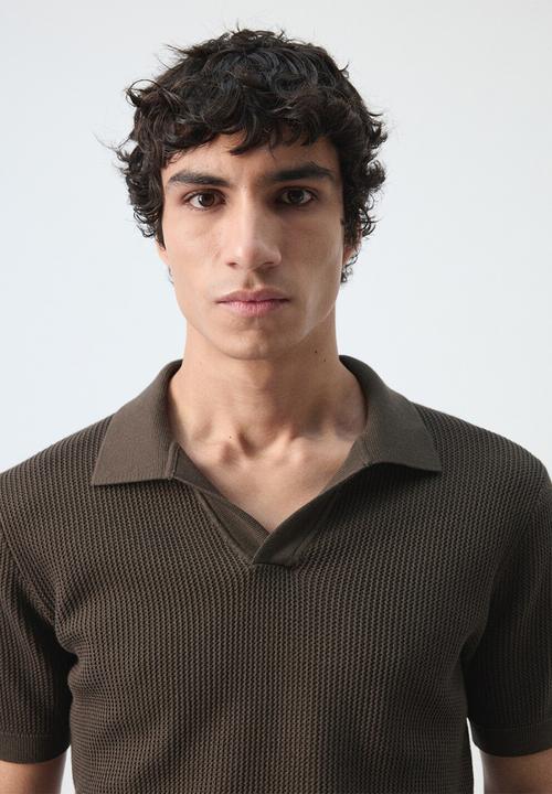 MANGO - Polo Shirt Salas - Dark Brown