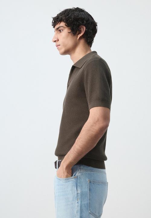 MANGO - Polo Shirt Salas - Dark Brown
