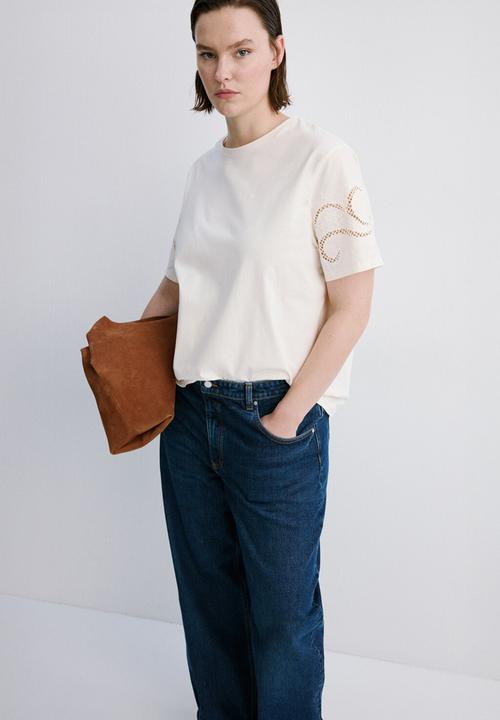 MANGO - T-shirt petunia - light beige