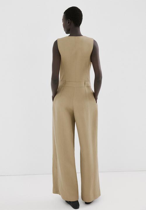 MANGO - Jumpsuit cole - beige/khaki