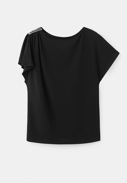 MANGO - T-shirt milena - black
