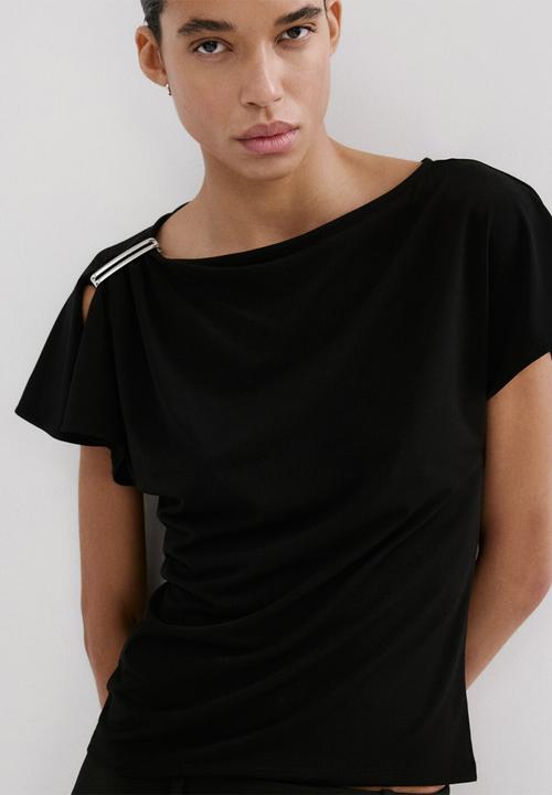MANGO - T-shirt milena - black
