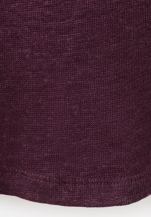 MANGO - T-shirt lina - dark red