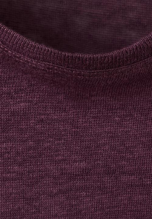 MANGO - T-shirt lina - dark red