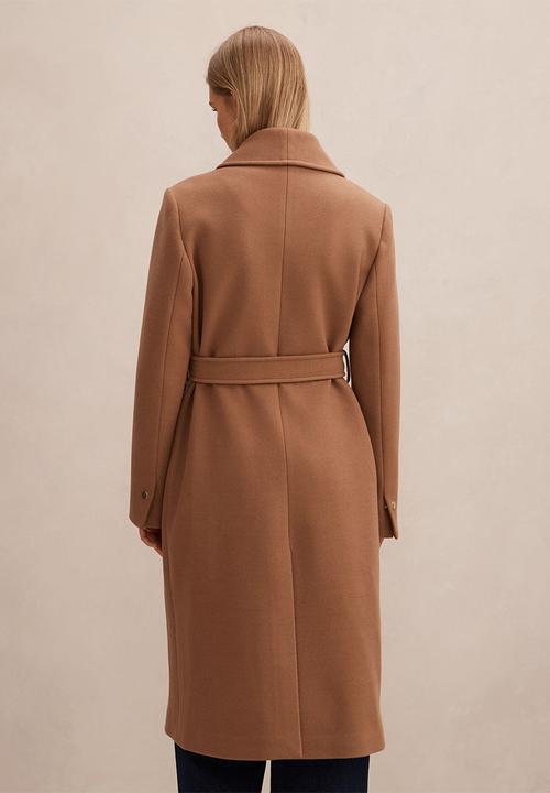 Forever New - Clarissa Wrap Coat in Dark Camel