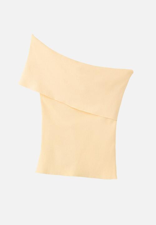 MANGO - Top gabriete - light pastel yellow