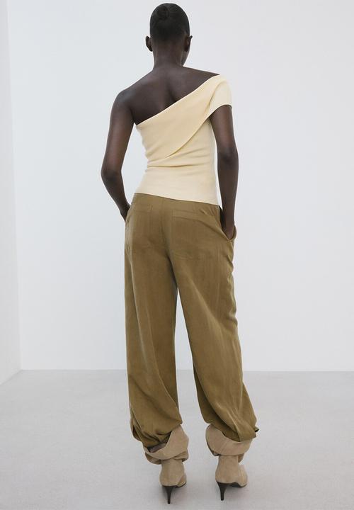 MANGO - Top gabriete - light pastel yellow