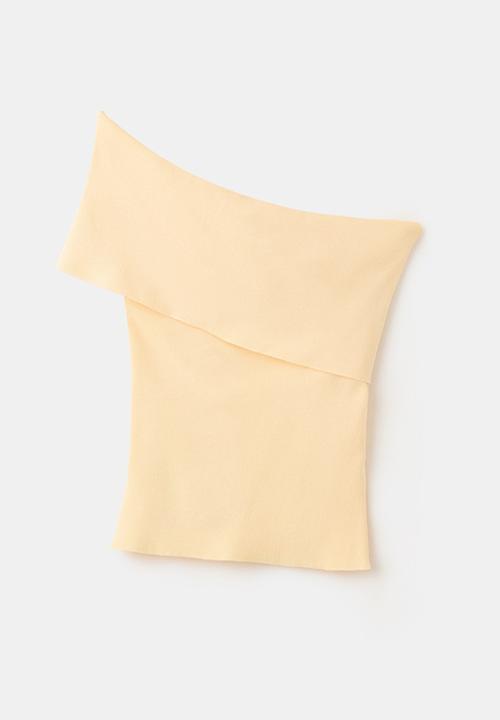 MANGO - Top gabriete - light pastel yellow