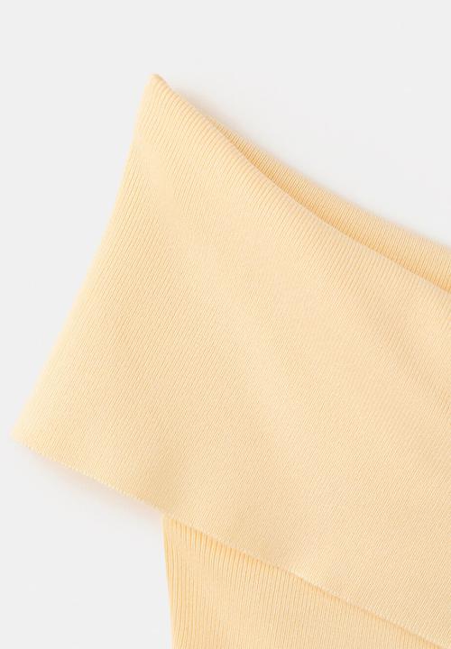 MANGO - Top gabriete - light pastel yellow