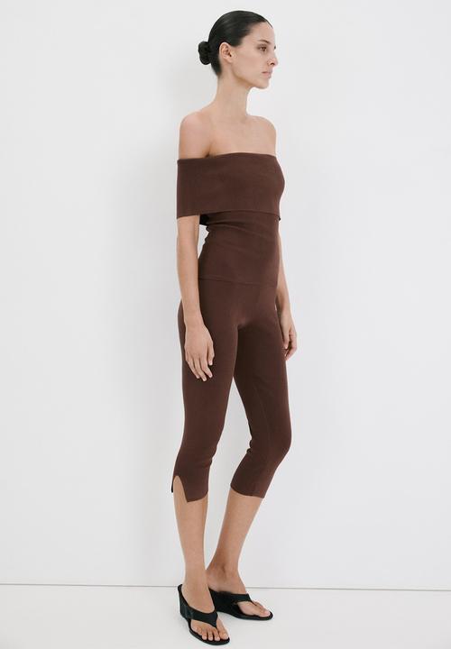 MANGO - Top gabriete - dark brown