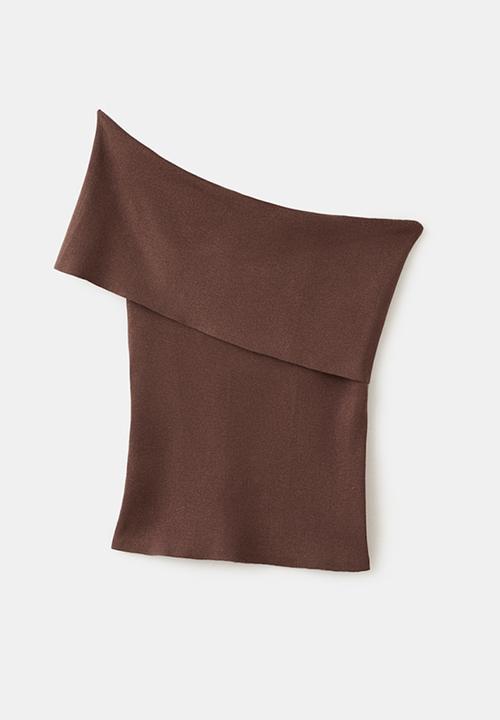 MANGO - Top gabriete - dark brown
