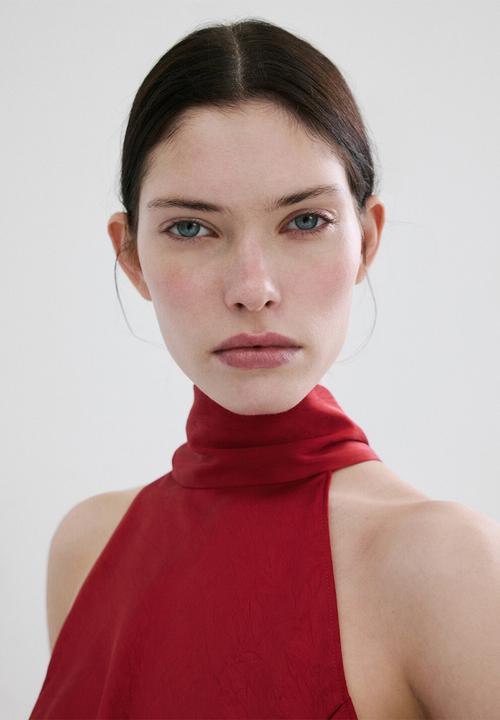MANGO - Dress choco - red