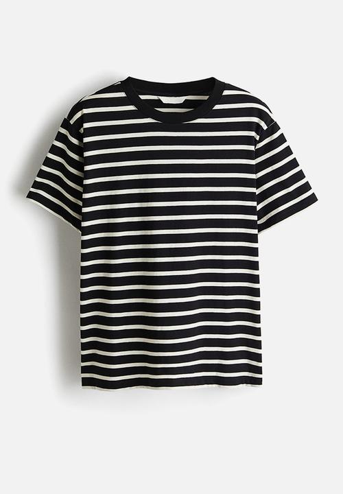 H&M - Cotton t-shirt - black/white striped
