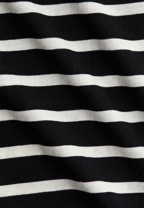 H&M - Cotton t-shirt - black/white striped