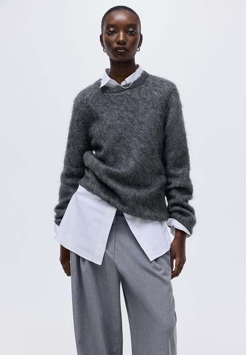 H&M - Mohair-blend jumper - dark grey marl