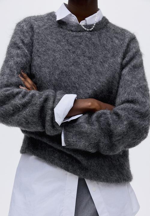 H&M - Mohair-blend jumper - dark grey marl