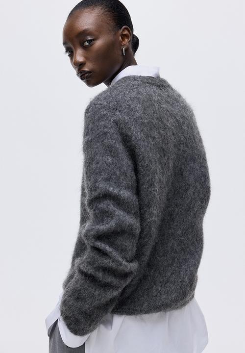 H&M - Mohair-blend jumper - dark grey marl