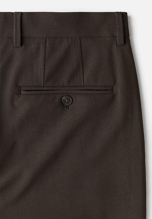 H&M - Slim fit tailored trousers - dark brown