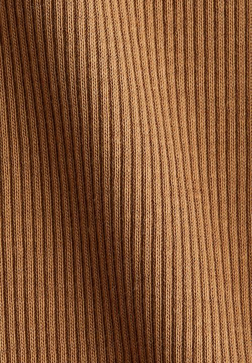 H&M - Ribbed cotton top - light brown