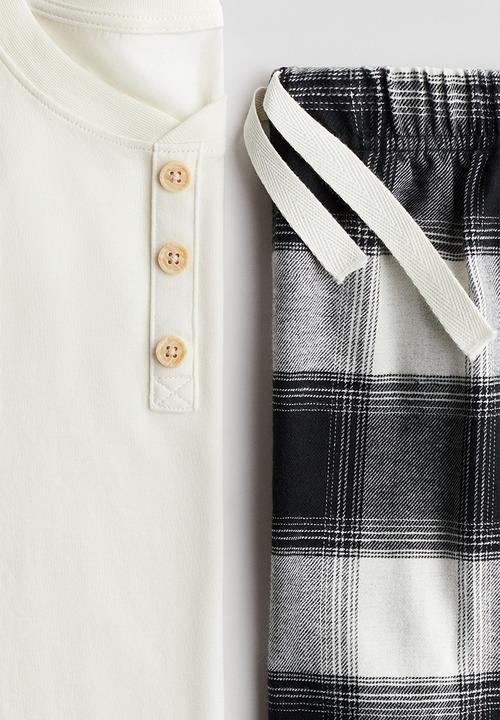 H&M - Cotton pyjamas - white/black checked