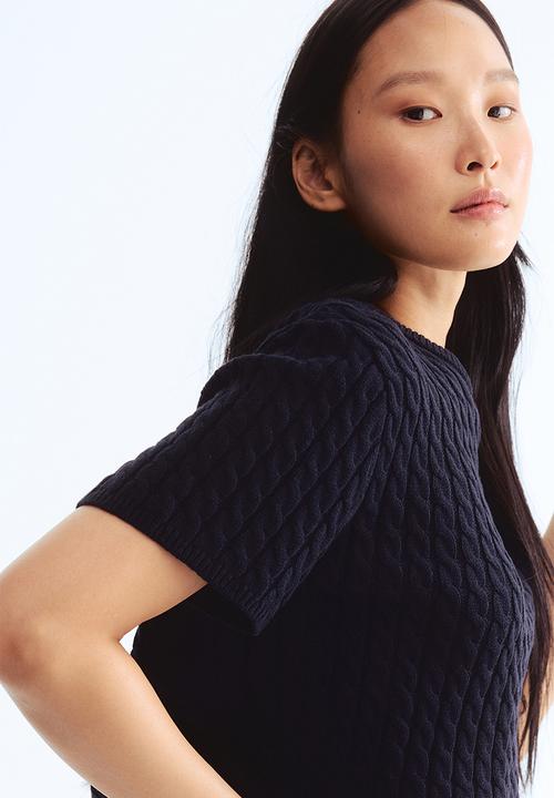 H&M - Cable-knit jumper - navy blue