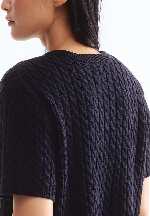 H&M - Cable-knit jumper - navy blue