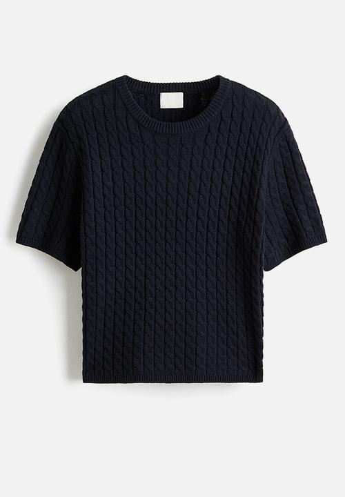 H&M - Cable-knit jumper - navy blue