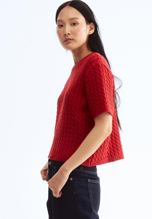 H&M - Cable-knit jumper - bright red