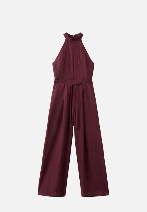 MANGO - Jumpsuit barrel2 - dark red