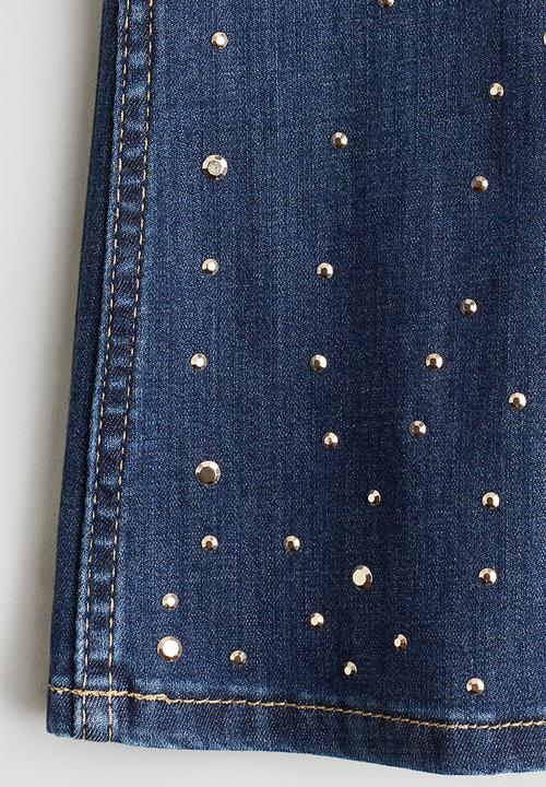 H&M - Embellished jeggings - dark denim blue