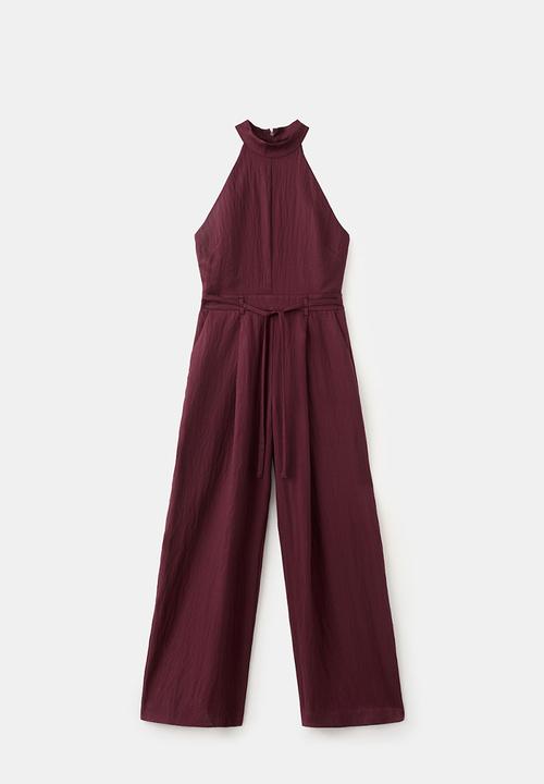 MANGO - Jumpsuit barrel2 - dark red