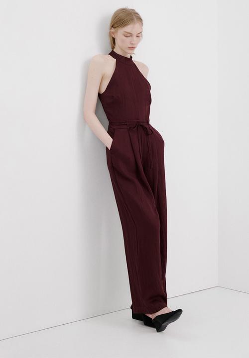 MANGO - Jumpsuit barrel2 - dark red