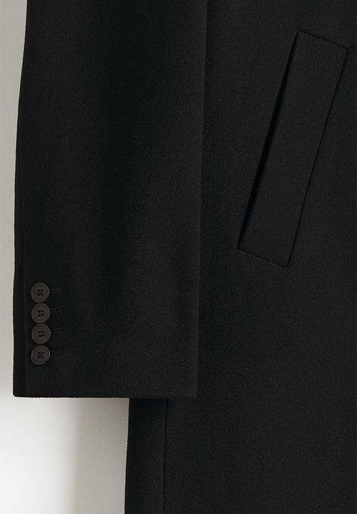 H&M - Single-breasted wool-blend coat - black