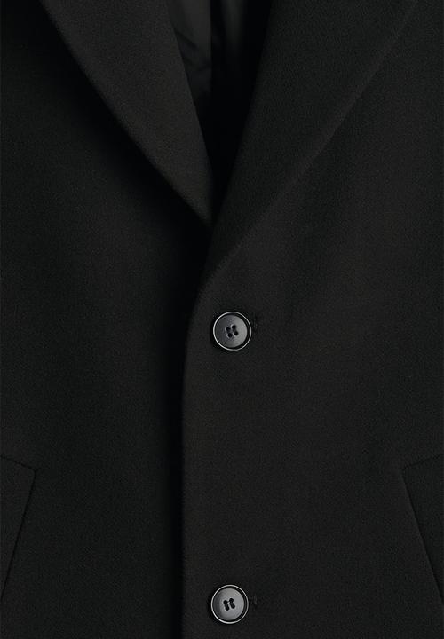 H&M - Single-breasted wool-blend coat - black