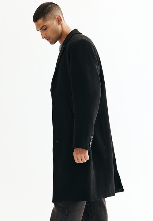 H&M - Single-breasted wool-blend coat - black