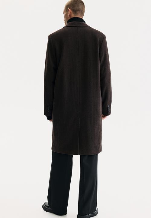 H&M - Single-breasted wool-blend coat - dark brown