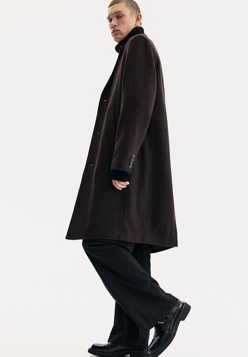 H&M - Single-breasted wool-blend coat - dark brown