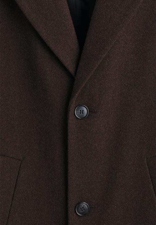 H&M - Single-breasted wool-blend coat - dark brown