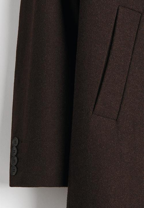 H&M - Single-breasted wool-blend coat - dark brown