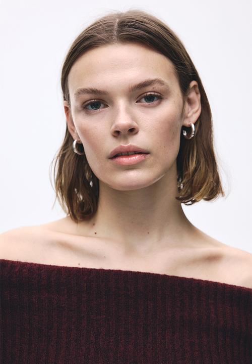 H&M - Off-the-shoulder jumper - burgundy
