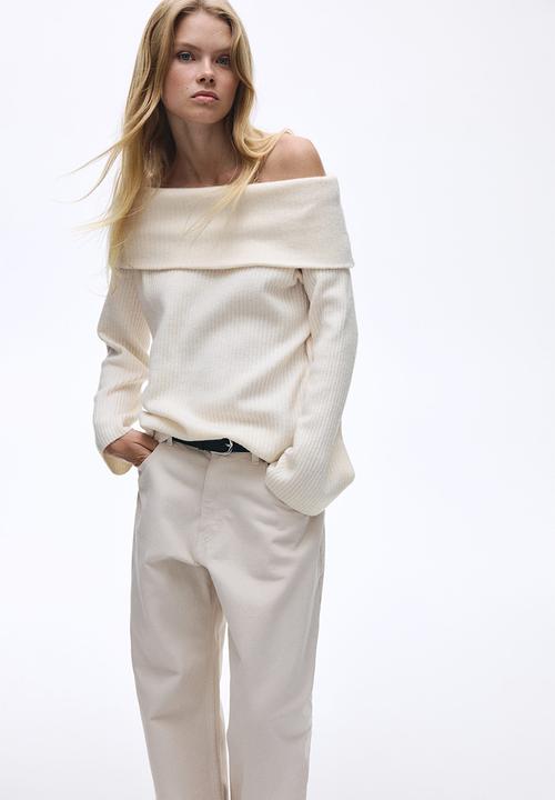 H&M - Off-the-shoulder jumper - light beige
